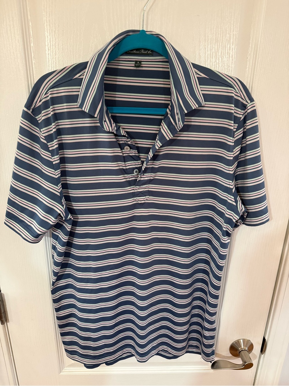 Southern Point Classic Navy Striped Men's Polo Shirt